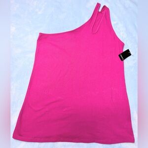 Torrid Vibrant Pink one shoulder Top with modern design in size 2 NWT